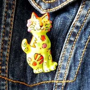 Ceramic Cat pin